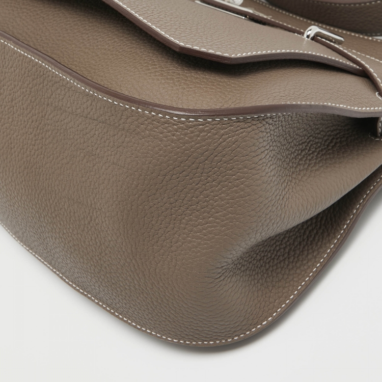 مملوكة مسبقًا Hermès  Etoupe Taurillon Clemence Leather Palladium Hardware Jypsiere 31 Bag