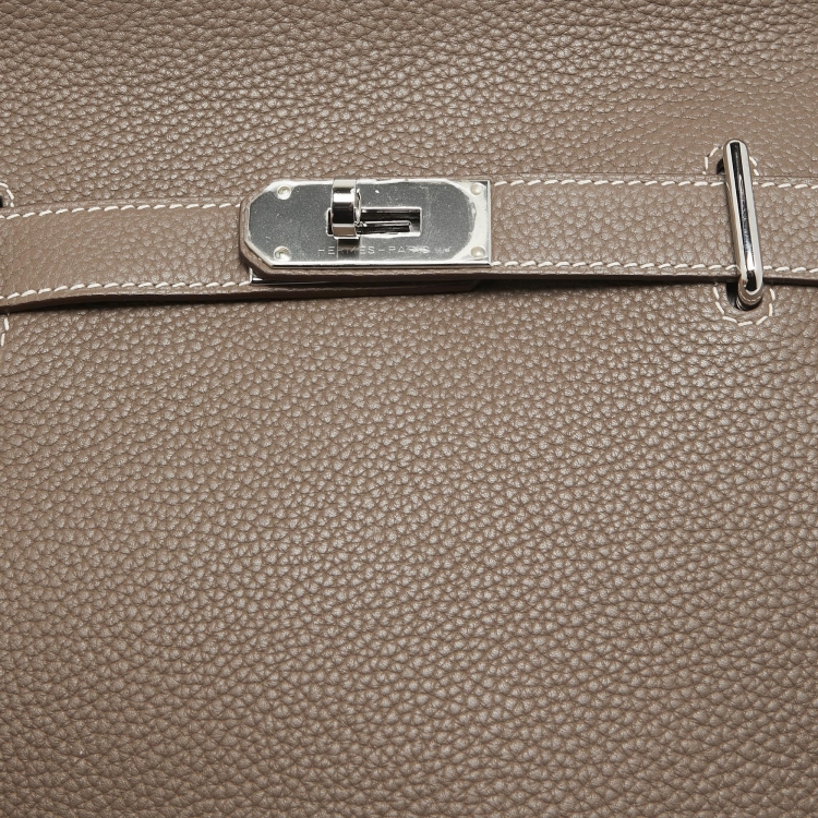 مملوكة مسبقًا Hermès  Etoupe Taurillon Clemence Leather Palladium Hardware Jypsiere 31 Bag