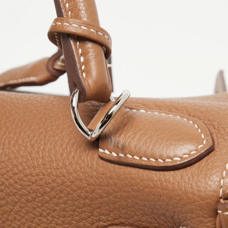 مملوكة مسبقًا Hermès Gold Togo Leather Palladium Finish Kelly Retourne 28 Bag