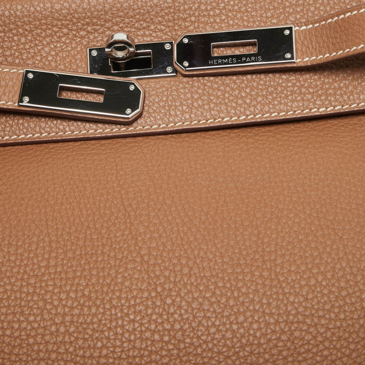 مملوكة مسبقًا Hermès Gold Togo Leather Palladium Finish Kelly Retourne 28 Bag