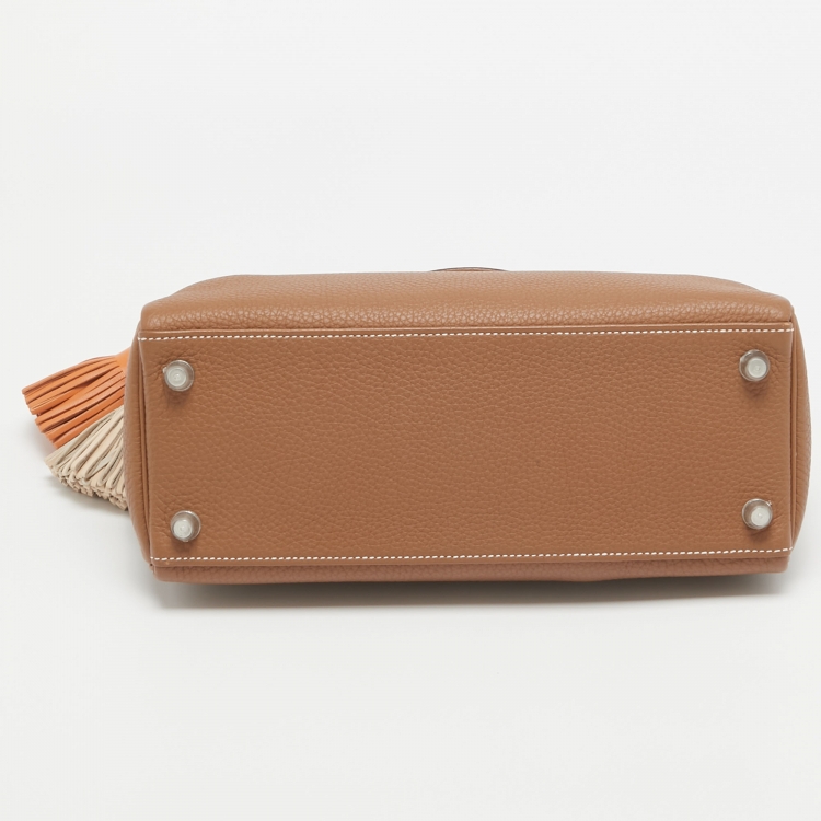 مملوكة مسبقًا Hermès Gold Togo Leather Palladium Finish Kelly Retourne 28 Bag