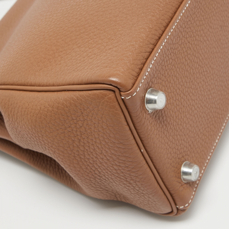 مملوكة مسبقًا Hermès Gold Togo Leather Palladium Finish Kelly Retourne 28 Bag