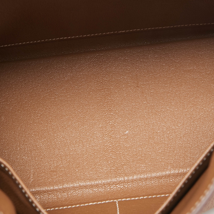 مملوكة مسبقًا Hermès Gold Togo Leather Palladium Finish Kelly Retourne 28 Bag