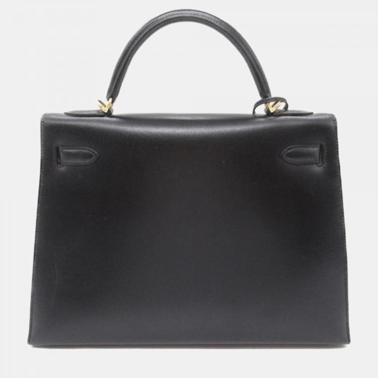 Pre Owned Hermes Black Box Calf Kelly Sellier 32