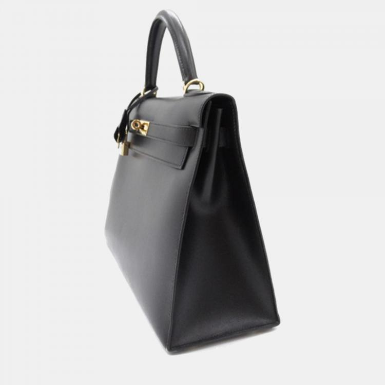 Pre Owned Hermes Black Box Calf Kelly Sellier 32