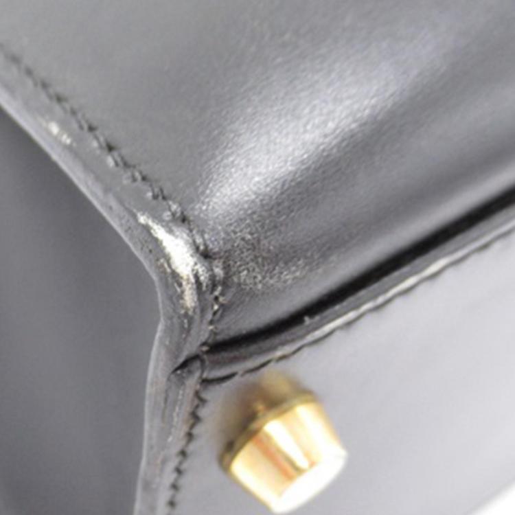 Pre Owned Hermes Black Box Calf Kelly Sellier 32