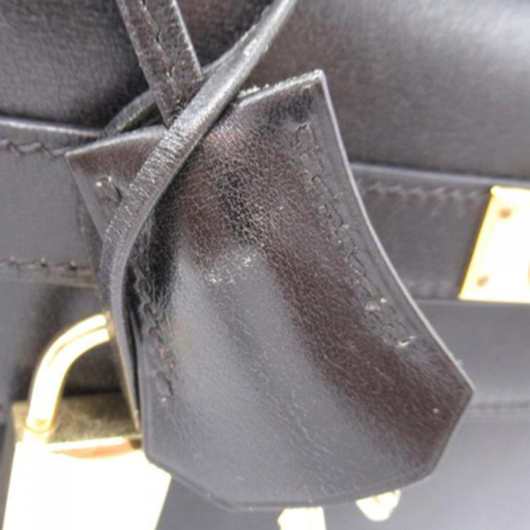 Pre Owned Hermes Black Box Calf Kelly Sellier 32