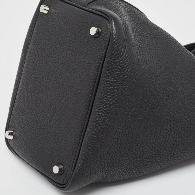 Pre Owned Hermès Noir Taurillon Clemence Leather Picotin Lock 18 Bag