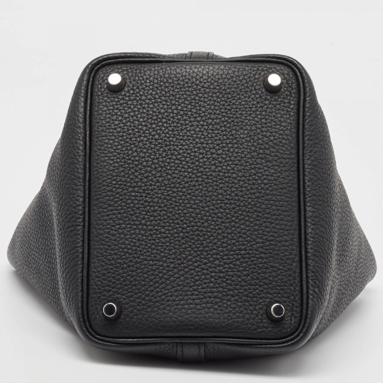 Pre Owned Hermès Noir Taurillon Clemence Leather Picotin Lock 18 Bag