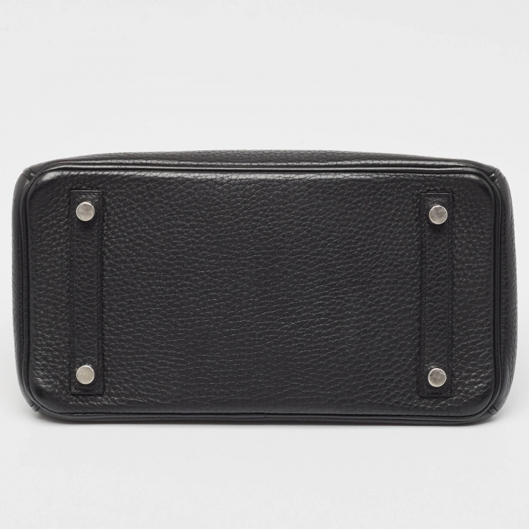 مملوكة مسبقًا Hermes Black Togo Leather Palladium Finish Birkin 25 Bag