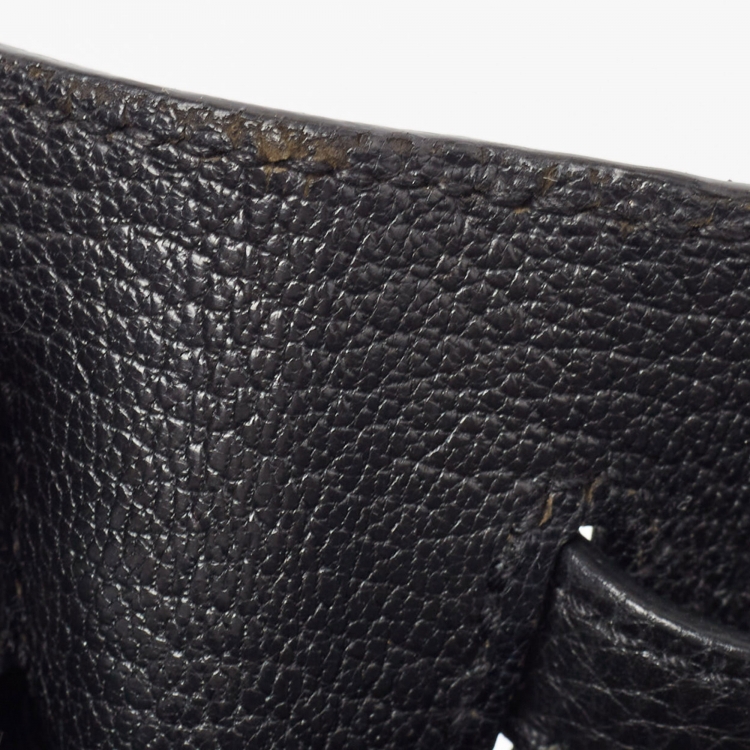 مملوكة مسبقًا Hermes Black Togo Leather Palladium Finish Birkin 25 Bag