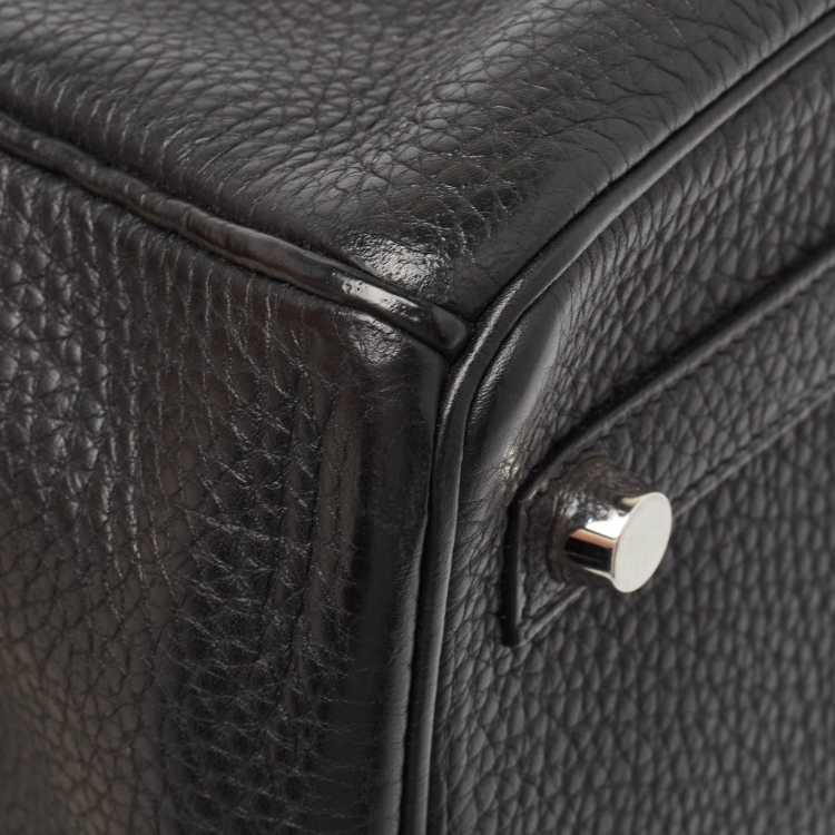 مملوكة مسبقًا Hermes Black Togo Leather Palladium Finish Birkin 25 Bag