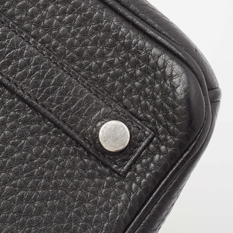 مملوكة مسبقًا Hermes Black Togo Leather Palladium Finish Birkin 25 Bag