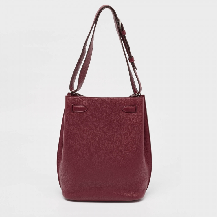 Pre Owned Hermès Rouge Grenat Togo Leather So Kelly 22 Bag
