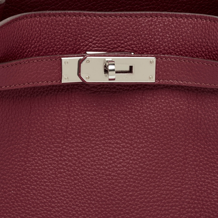 Pre Owned Hermès Rouge Grenat Togo Leather So Kelly 22 Bag