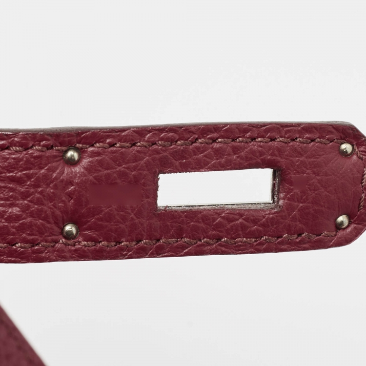 Pre Owned Hermès Rouge Grenat Togo Leather So Kelly 22 Bag