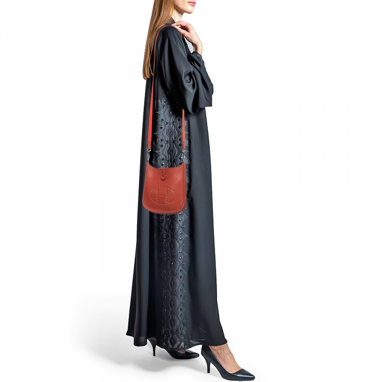مملوكة مسبقًا Hermes Cuivre Clemence Leather Evelyne TPM Bag