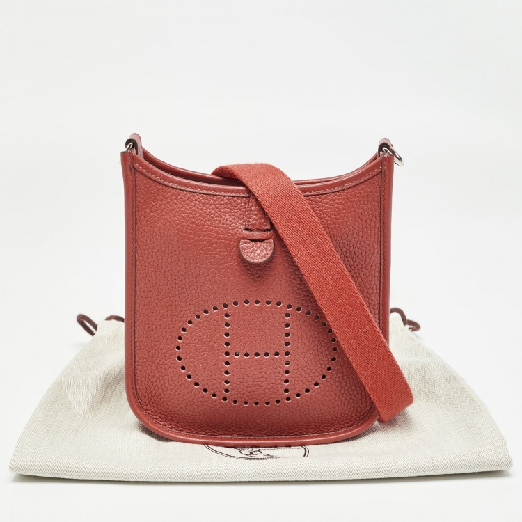 مملوكة مسبقًا Hermes Cuivre Clemence Leather Evelyne TPM Bag