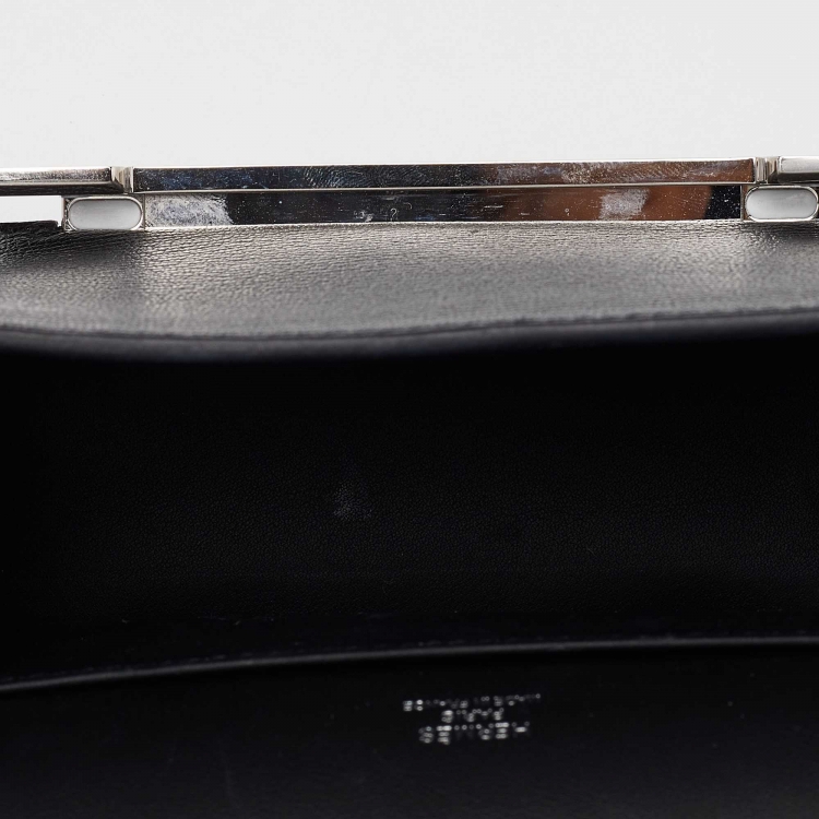 Pre Owned Hermes Black Chevre Mysore Leather Geta Bag  