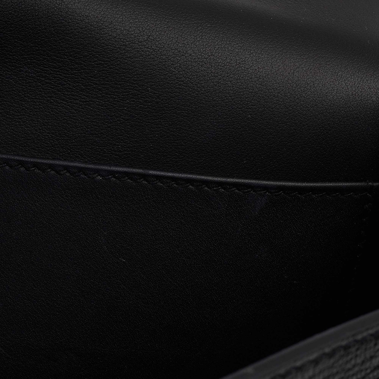 Pre Owned Hermes Black Chevre Mysore Leather Geta Bag  