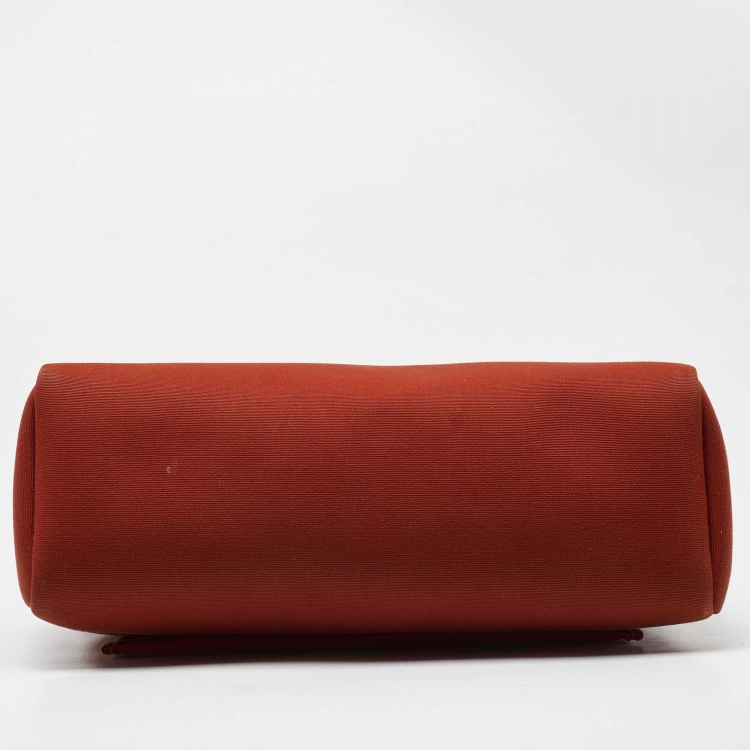 مملوكة مسبقًا Hermes Rouge H/Fauve Canvas and Leather Herbag Zip 31 Bag