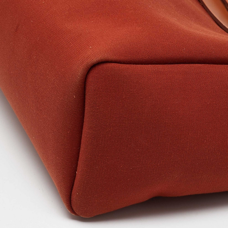 مملوكة مسبقًا Hermes Rouge H/Fauve Canvas and Leather Herbag Zip 31 Bag