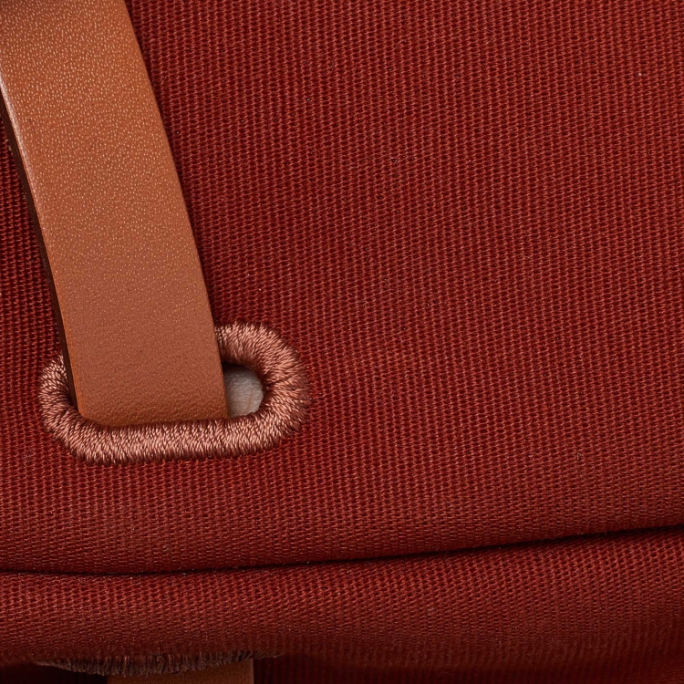 مملوكة مسبقًا Hermes Rouge H/Fauve Canvas and Leather Herbag Zip 31 Bag
