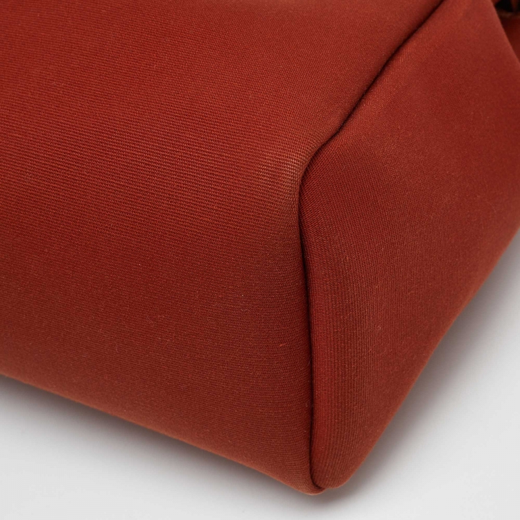 مملوكة مسبقًا Hermes Rouge H/Fauve Canvas and Leather Herbag Zip 31 Bag