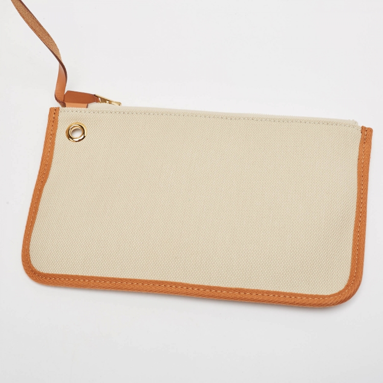 Pre Owned Hermès Naturel Vache Hunter Leather and Toile Canvas Herbag Zip 31 Bag