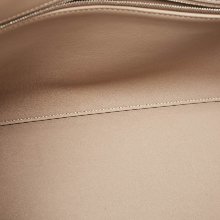 Pre Owned Hermes Argile Ghillies Grain d'H and Swift Leather Palladium Finish Kelly Retourne 35 Bag
