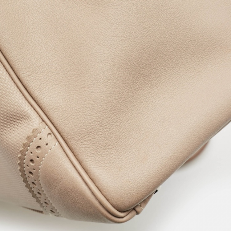 Pre Owned Hermes Argile Ghillies Grain d'H and Swift Leather Palladium Finish Kelly Retourne 35 Bag