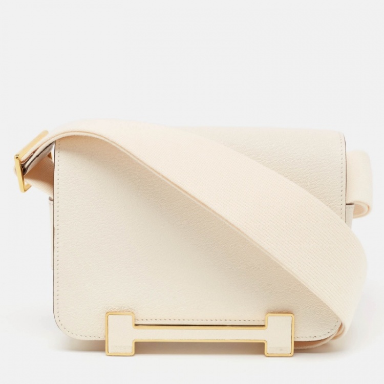 مملوكة مسبقًا Hermes Nata Chevre Mysore Leather Gold Finish Geta Bag