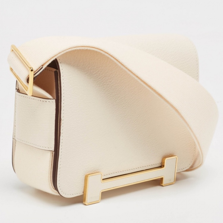 مملوكة مسبقًا Hermes Nata Chevre Mysore Leather Gold Finish Geta Bag