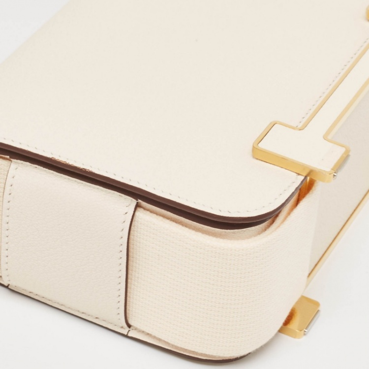 مملوكة مسبقًا Hermes Nata Chevre Mysore Leather Gold Finish Geta Bag