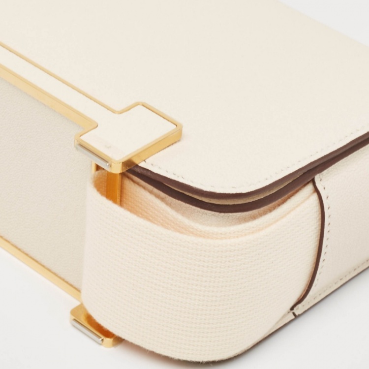 مملوكة مسبقًا Hermes Nata Chevre Mysore Leather Gold Finish Geta Bag