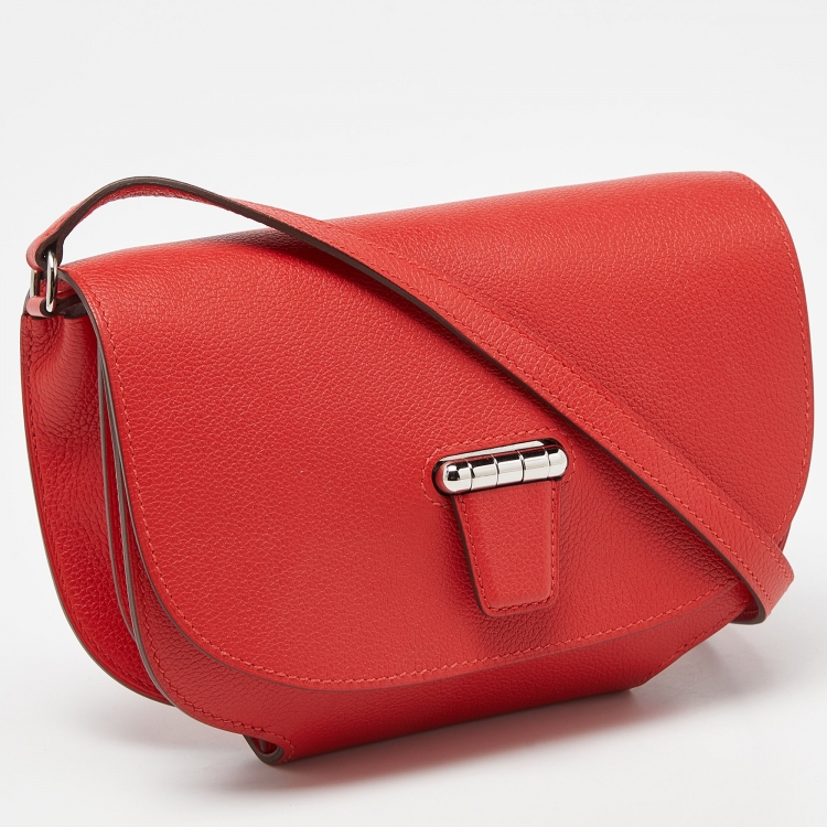 مملوكة مسبقًا Hermes Rouge Pivoine Evercolor Leather Mini Convoyeur II Bag