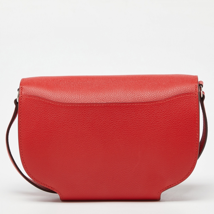 مملوكة مسبقًا Hermes Rouge Pivoine Evercolor Leather Mini Convoyeur II Bag