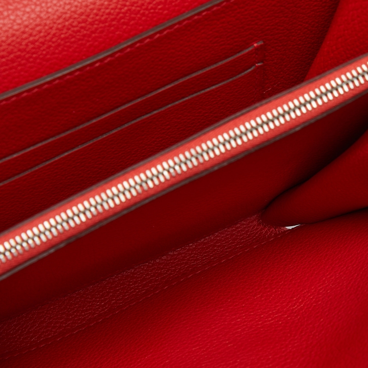 مملوكة مسبقًا Hermes Rouge Pivoine Evercolor Leather Mini Convoyeur II Bag