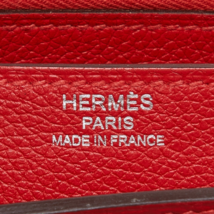 مملوكة مسبقًا Hermes Rouge Pivoine Evercolor Leather Mini Convoyeur II Bag