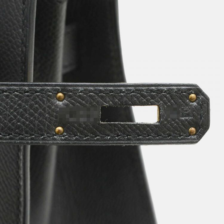 Pre Owned Hermes Black Epson Kelly Handbag
