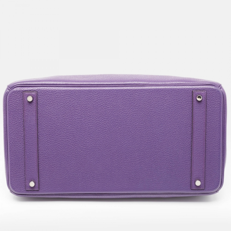 مملوكة مسبقًا Hermes Ultraviolet Togo Leather Palladium Finish Birkin 40 Bag