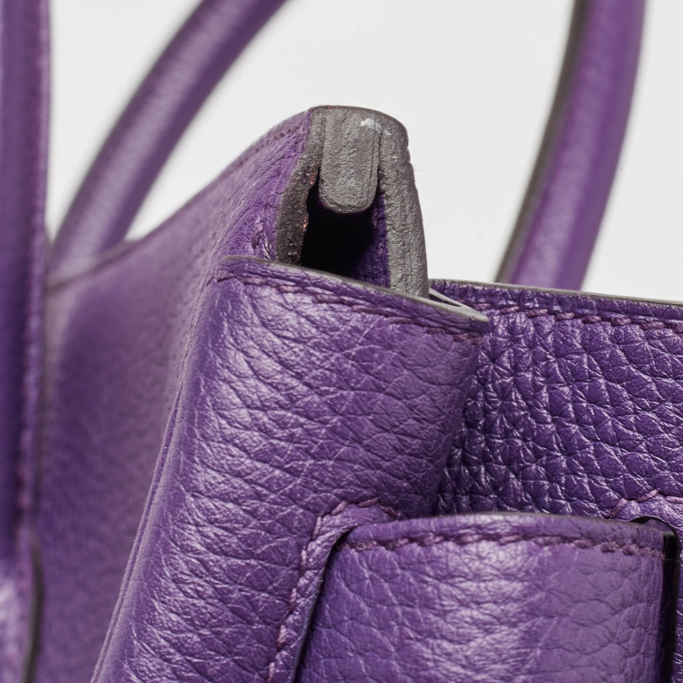 مملوكة مسبقًا Hermes Ultraviolet Togo Leather Palladium Finish Birkin 40 Bag