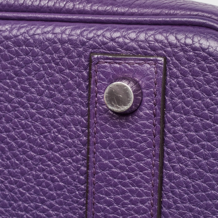 مملوكة مسبقًا Hermes Ultraviolet Togo Leather Palladium Finish Birkin 40 Bag