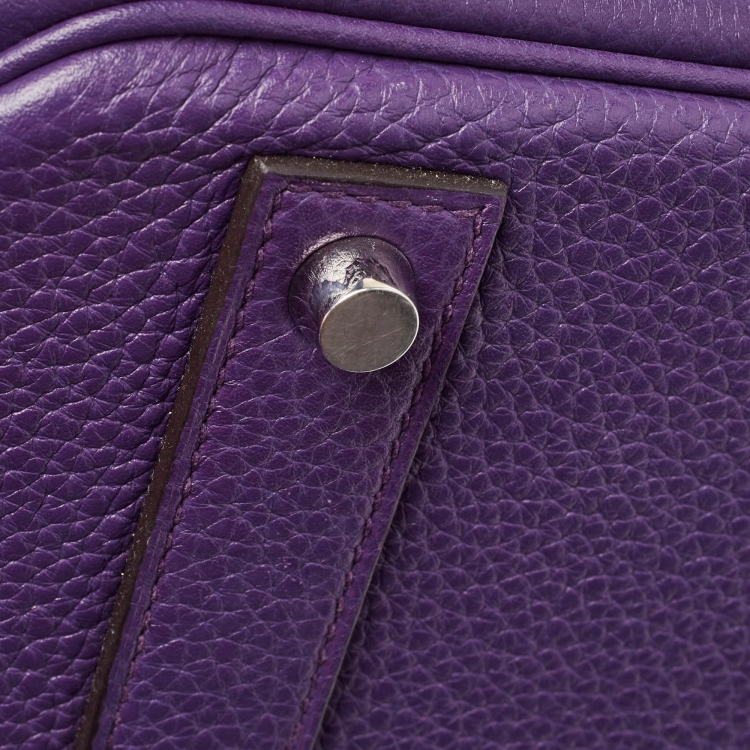 مملوكة مسبقًا Hermes Ultraviolet Togo Leather Palladium Finish Birkin 40 Bag