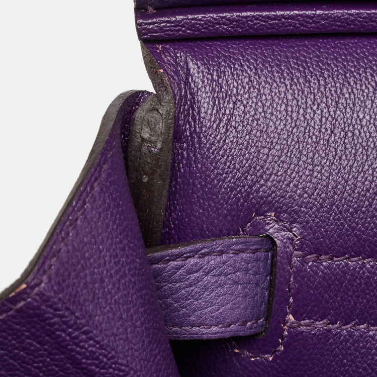 مملوكة مسبقًا Hermes Ultraviolet Togo Leather Palladium Finish Birkin 40 Bag