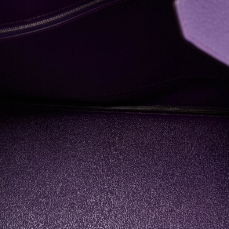 مملوكة مسبقًا Hermes Ultraviolet Togo Leather Palladium Finish Birkin 40 Bag
