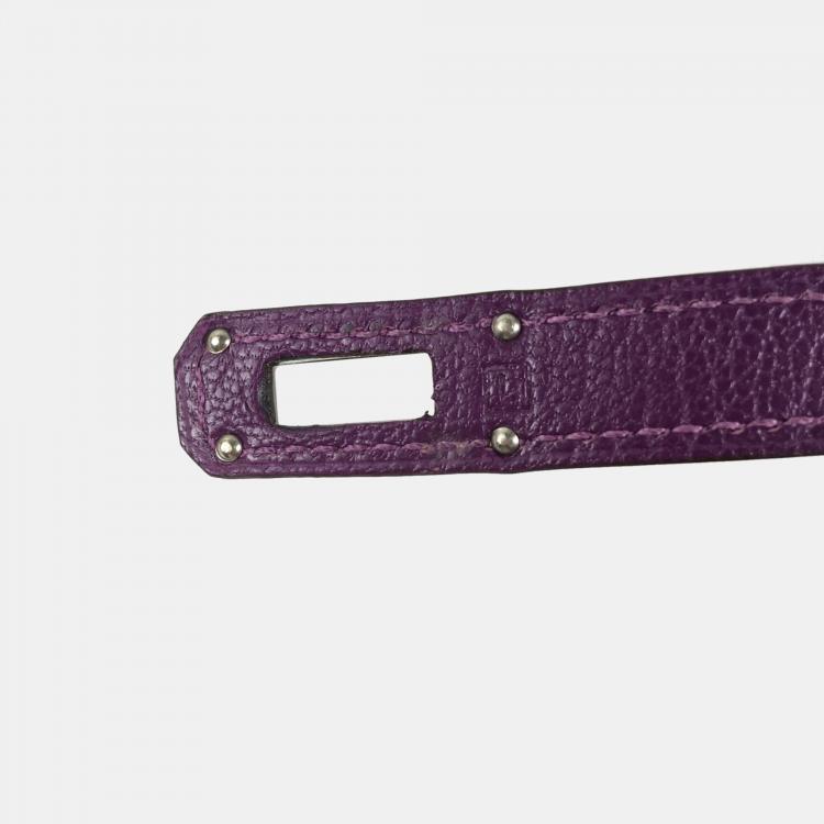 Pre Owned Hermes Purple Chevre Kelly Wallet
