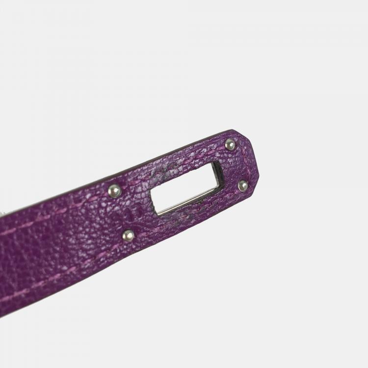 Pre Owned Hermes Purple Chevre Kelly Wallet