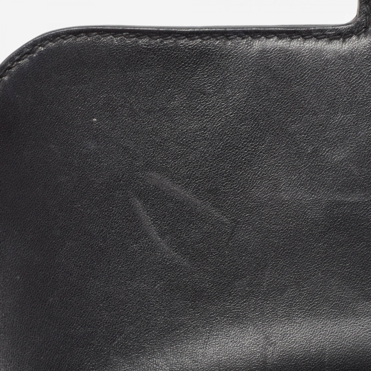 Pre Owned Hermes Noir Epsom Leather Gold Finish Constance 24 Bag