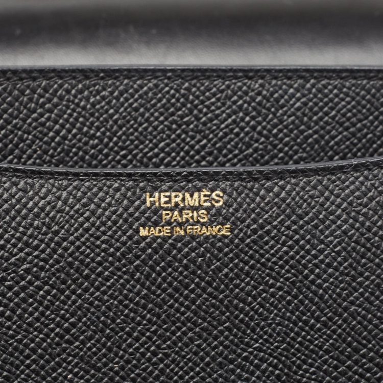 Pre Owned Hermes Noir Epsom Leather Gold Finish Constance 24 Bag